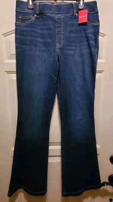 NWT SPANX 20327R Flare in Midnight Shade Pull-on Stretch Denim Jeans XL x 34
