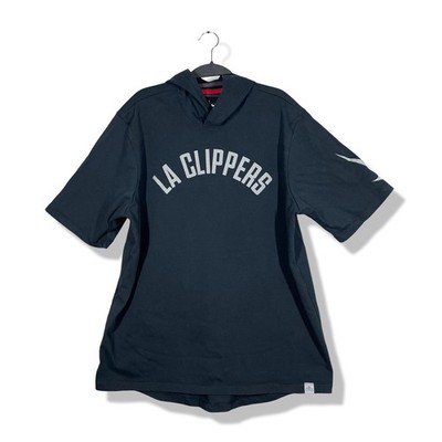 Nike LA Clippers S/s Warm Up Hooded Tee T Shirt Mens XL Spellout Heavyweight