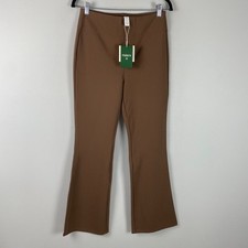 Halara Flex High Waisted Back Side Pocket Slight Flare Work Pants Medium Brown