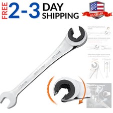 10mm Brake Line Wrench Set Metric Ratcheting Open-end For Nuts On Fuel Brak...