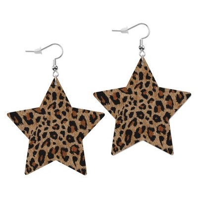 Leopard Leather Earrings African Fashion Animal Print Pattern Tiger Jaguar Trend