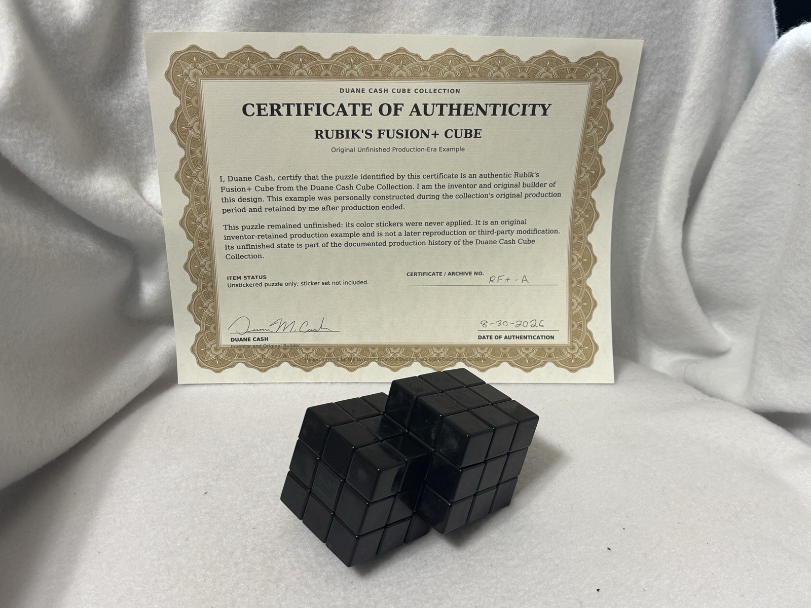 Rare Rubik’s Fusion Plus Cube Duane Cash Collection Unfinished Signed COA