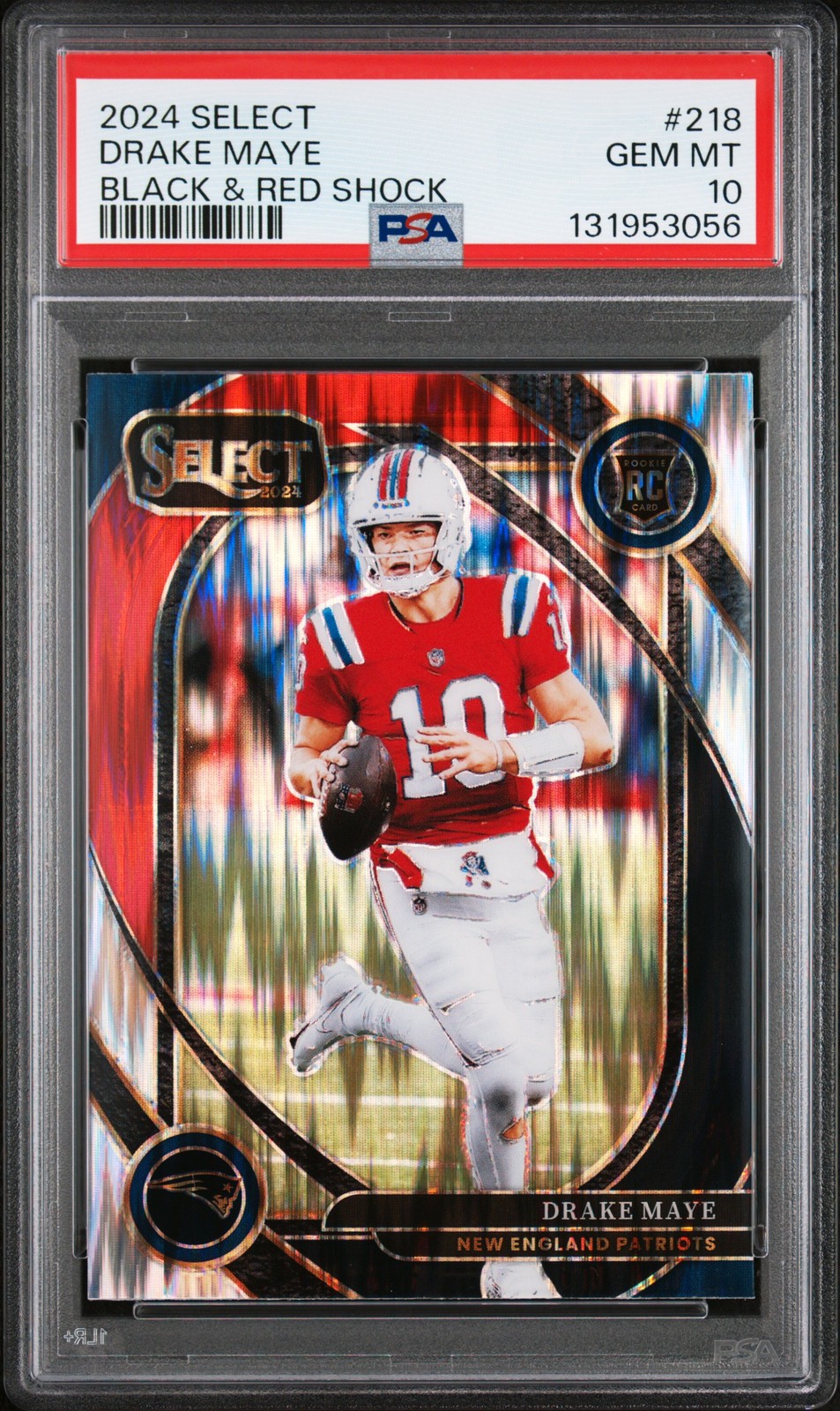 2024 PANINI SELECT BLACK & RED SHOCK #218 DRAKE MAYE ROOKIE RC PSA 10