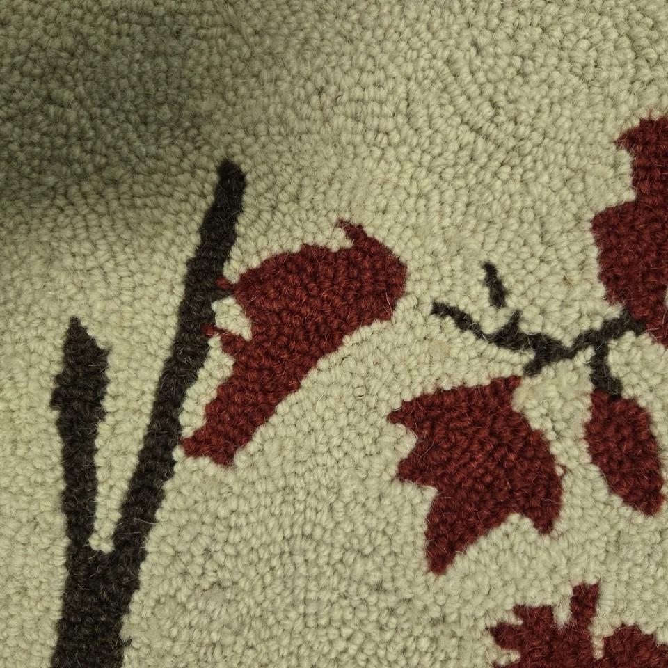 Árbol de la Vida 36" Cuadrado Colgante de Pared/Alfombra Lana Rojo Crema Negro Artesanal Hecho a Mano Foto 3 de 4