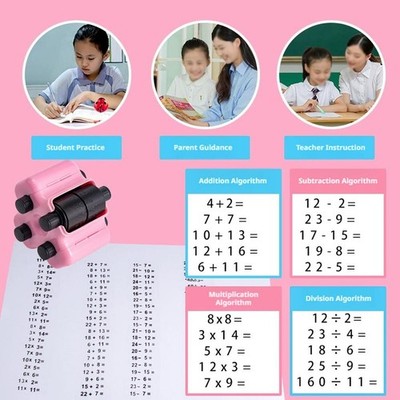 4 in 1 Math Roller Stamps-Addition Subtraction Multiplication Division Tool Fast