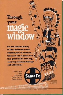 Magazine Ad - 1952 - Santa Fe Super Chief - ''Magic Window''