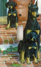 Doberman Pinscher Art Printed on a Single Toggle light switch plate, made in USA
