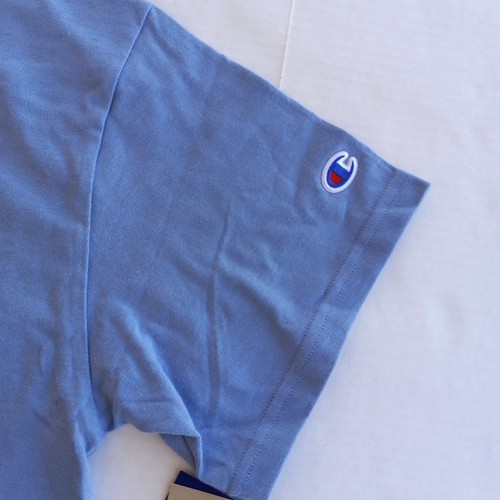 Champion Heritage Light Blue Vintage Scrip Women's Cropped T-Shirt Size Medium - Picture 4 of 11