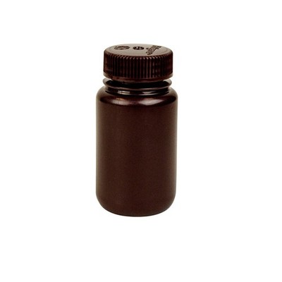 4 oz./125mL Nalgene  Lab Quality Amber HDPE Wide Mouth Bottle w/ 38mm Cap, Lot/5