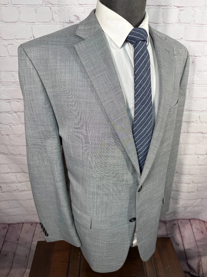 CHAPS Para Hombres Gris REG FIT 2 Botones NOTCH SOLAPA TRAJE ABRIGO DEPORTIVO BLAZER CHAQUETA 46R Foto 3 de 4