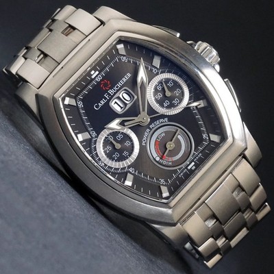Carl Bucherer Patravi T-Graph Stainless Steel Chronograph Gray Dial Box, Papers