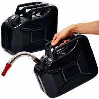 Bw® Metall Benzinkanister Mit Schraubverschluss 2X10 Liter + AusgießEr - Schwarz