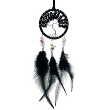 Black Dream Catcher for Car Rearview Mirror, Handmade Rear View Mirror Access...