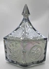 Vintage Indiana Glass Iridescent Hexagonal Trinket Box