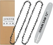 12 Inch Chainsaw Guide Bar and Chain Combo - 3/8 LP Pitch 12 inches, Black 