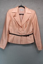 Kay Unger NY Rose Gold Cotton Silk Blazer-Sz 8-Lined-Tailored-PM-Nice