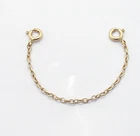Oval Cable Chain Necklace Double Clasp Extender REAL 14K Yellow Gold 2.0mm