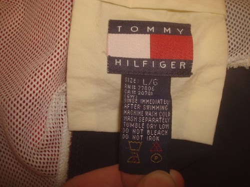 Pantalones cortos de natación Tommy Hilfiger vintage para hombre equipo de vela azul marino grandes - Imagen 3 de 4