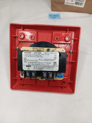 Wheelock MTWP-2475W-FR 24VDC Wall Mounted Strobe/Siren, Red New-Old Stock - Picture 5 of 5