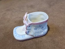 Vintage Ceramic Baby Bootie Shoe Planter Baby Shower Gift Keep Sake