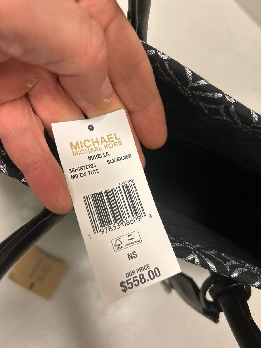 極美品 ELL エレベスト キャメル Mサイズ Michael Kors Mirella Medium Metallic Logo Jacquard EW Tote