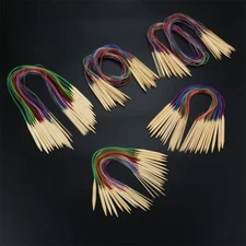 18pcs/set Bamboo Circular Knitting Needles Weave Double Pointed 2-10mm 40-120cm