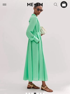 me and em green silk dress ME+EM Draped Halterneck Maxi Dress Golden Olive Green - Women's - Silk Satin