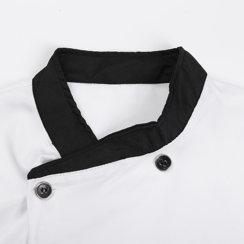 Men Short Sleeve Chef Coat Jacket Kitchen Workwear Cooking Uniform Restaurant - Picture 10 of 36