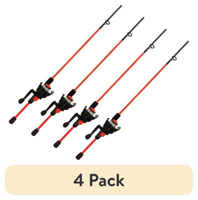 (4 pack) Ozark Trail Wayfarer Spinning Fishing Rod and Reel Combo, Orange,aldult