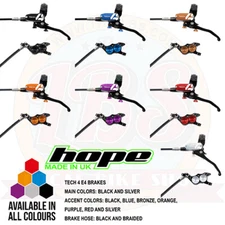 Hope Tech 4 E4 Enduro MTB Brakes - Black / Braided Hose - All Colors - Brand New