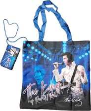 Elvis Presley The King of Rock & Roll Compact Shopping Bag With Pouch - Mid-Sout