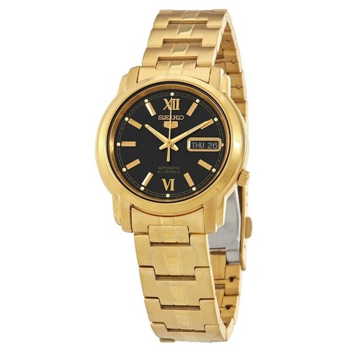 SEIKO Seiko5 Vintage Mens Automatic Watch Gold Dial New Gold SS