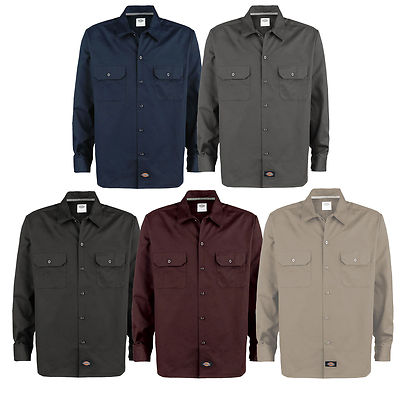 Dickies Manica Lunga Lavoro Maglia Camicia Uomo Casual Lunghe