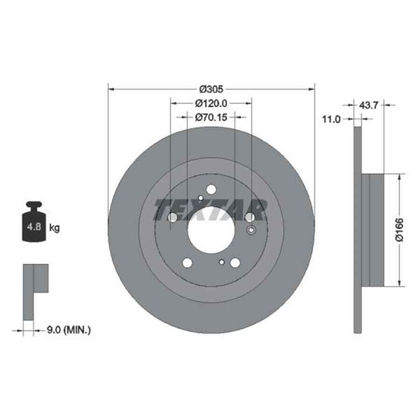 Textar 2X Bremsscheibe 92308403-image