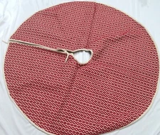 Jingles & Joy Christmas tree Skirt Farmhouse Red & white HEAVY cotton