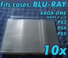 10x Resealable Sleeves PS3 PS4 PS5 Xbox One Game Case Protective Sleeve OPP