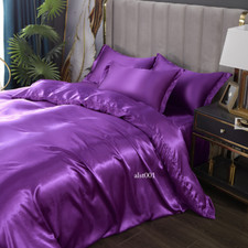 Mulberry Silk Bedding Set with Duvet Cover Bed Sheet Pillowcase Luxury Satin