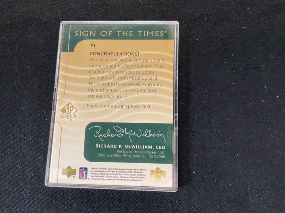 2003 SP Authentic - Sign of the Times #PL Peter Lonard (AU, RC) - Image 2 of 2