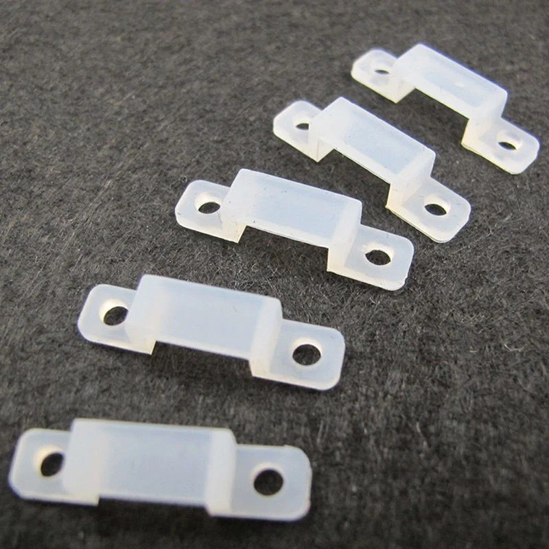 50x LED Strip Mounting Clips 10mm Brackets Holders Plastic Silicone Screw Holes - Image 4 of 4