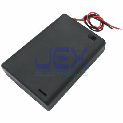 Three/3X AA DIY Battery Holder Case Box 4.5V With Power & Switch Bare Wire Ends