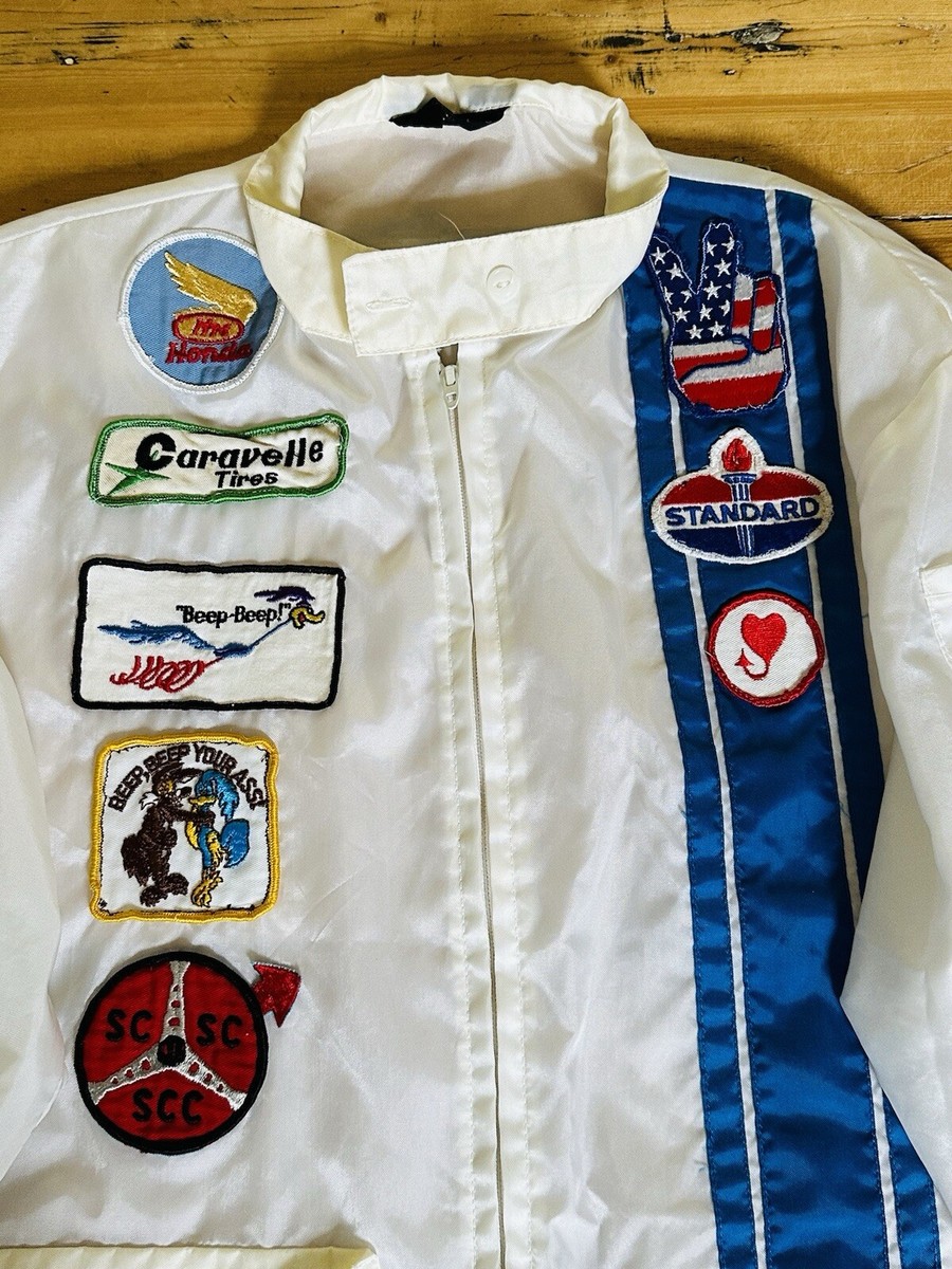 【70s】THE GREAT LAKUSA レーシングジャケット Vtg 70's GREAT LAKES RACING Jacket Striped Patch Jacket - Sz