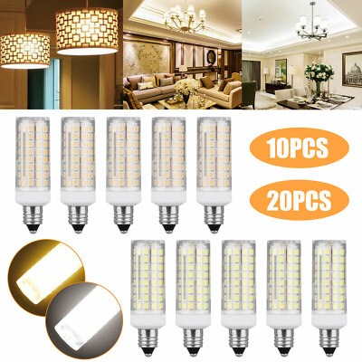 9W E12 LED Corn Bulb Light 6000K Candelabra Ceiling Fan Daylight Ceramics Lamps