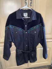 Together Western Southwestern Sweater Denim Jacket Size M