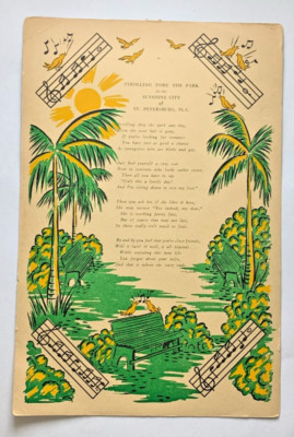 St Petersburg Florida Strolling Thru The Park In Sunshine City 6 x 9 Postcard