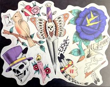 Original Tattoo Flash Sheet, 11x14" hand drawn by Matt Stick 12