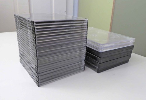 CD + DVD Leerhüllen, 27 Stk CD Slimcase 5mm- schwarz/transparent + 6 DVD Hüllen