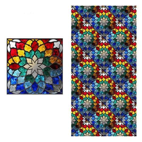 Classic European Static Cling Privacy Window Film Opaque Stained Church Decor - Picture 33 of 47