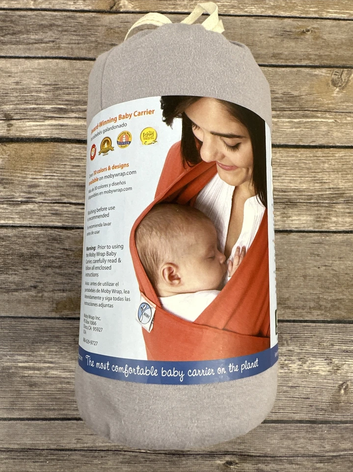 Moby Wrap el cómodo portabebés para bebés 8-35 libras gris Hoot clásico Foto 4 de 4