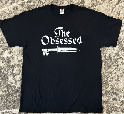 The Obsessed Band Shirt Large Black Heavy Metal Knife Key FOTL RARE