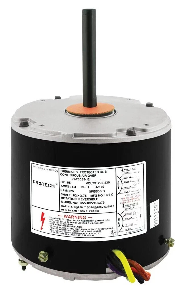 Protech Condenser Motor - 1/5 hp 208-230/1/60 (825 rpm/1 speed) - 51-23055-12